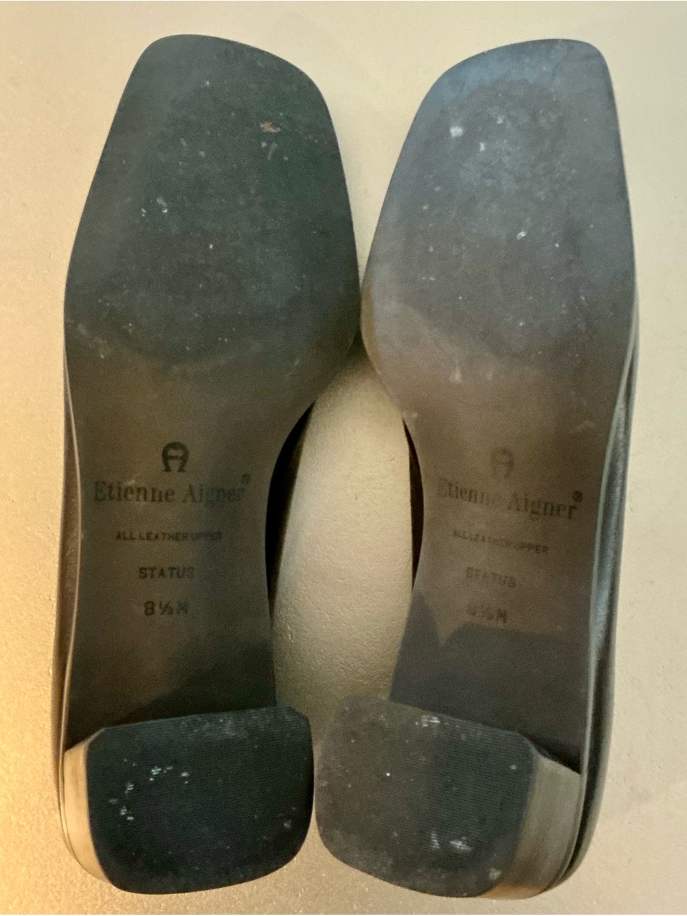 Etienne Aigner Brazil Rich Brown Leather Block Heel Pumps Square Toe Preppy 8.5 - Picture 12 of 13